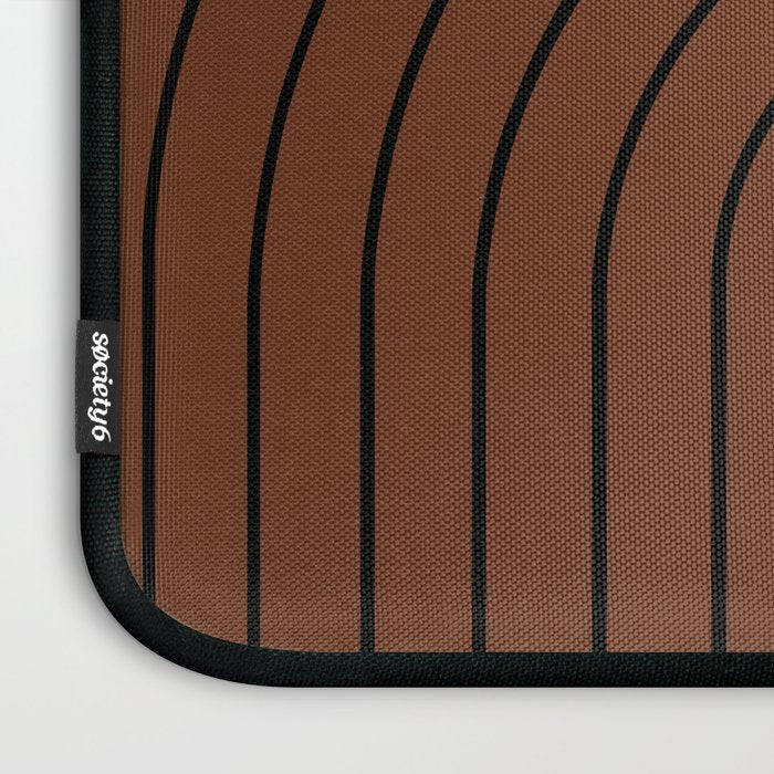 Minimal Arch XLII Brick Red Modern Geometric Lines Laptop Sleeve Gallery Image 3