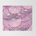 Large Scale Magenta Pink Modern Eclectic Playful Red Onion Slices in Watercolor Throw Blanket Gallery Image 2