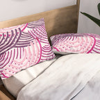 Large Scale Magenta Pink Modern Eclectic Playful Red Onion Slices in Watercolor Pillow Sham Gallery Image 2