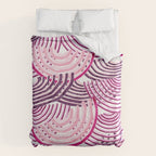 Large Scale Magenta Pink Modern Eclectic Playful Red Onion Slices in Watercolor Duvet Cover Gallery Image 6