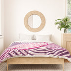 Large Scale Magenta Pink Modern Eclectic Playful Red Onion Slices in Watercolor Duvet Cover Gallery Image 3