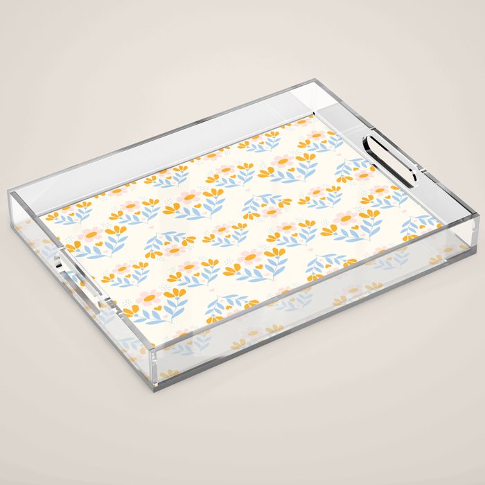 Sweet Love - Floral Pattern Acrylic Tray Gallery Image 1