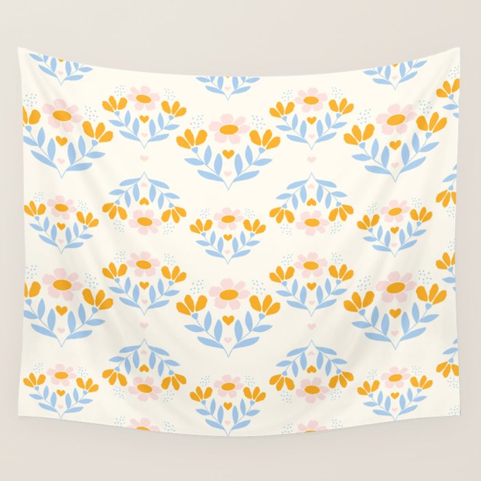 Sweet Love - Floral Pattern Wall Tapestry Gallery Image 4