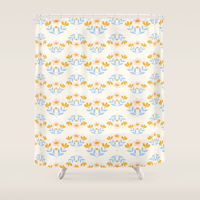 Sweet Love - Floral Pattern Shower Curtain Gallery Image 1