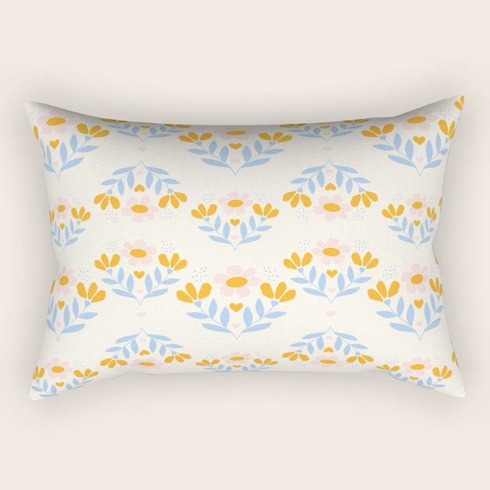 Sweet Love - Floral Pattern Rectangular Pillow Gallery Image 2