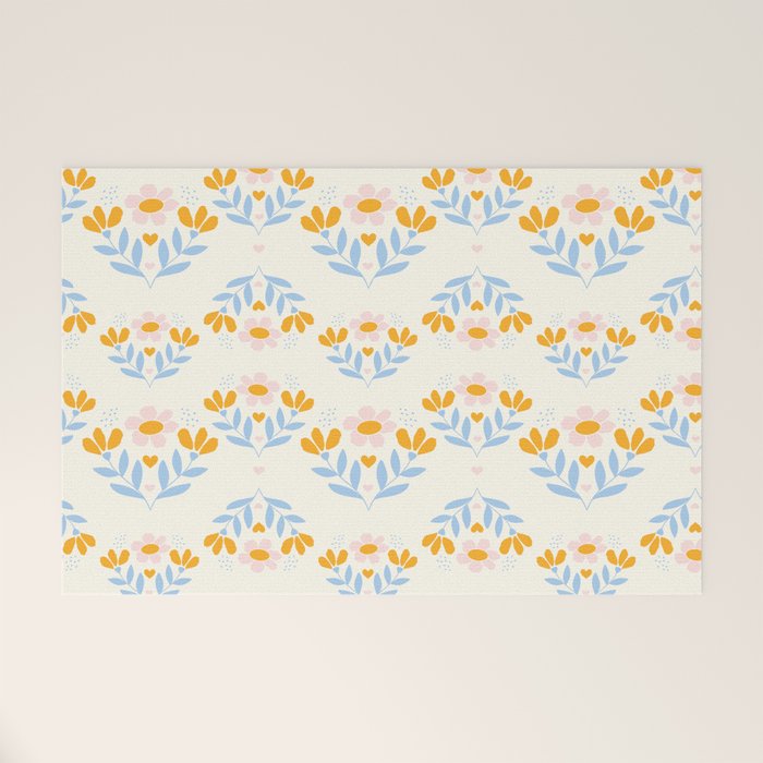 Sweet Love - Floral Pattern Welcome Mat Gallery Image 1