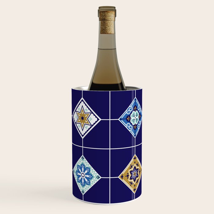 Talavera Mexican Tile - Navy & Bronze Palette Wine Chiller Gallery Image 2