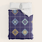 Talavera Mexican Tile - Navy & Bronze Palette Comforter Gallery Image 6
