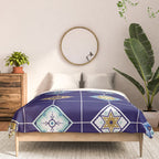 Talavera Mexican Tile - Navy & Bronze Palette Comforter Gallery Image 3