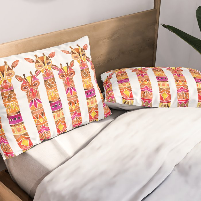 Giraffes - Fiery Palette Pillow Sham Gallery Image 2
