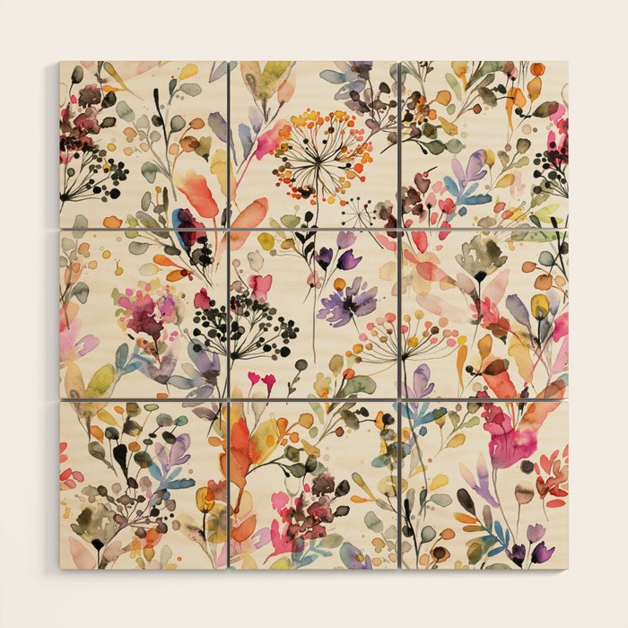 Watercolor Wild grasses watercolor Wood Wall Art Gallery Image 1