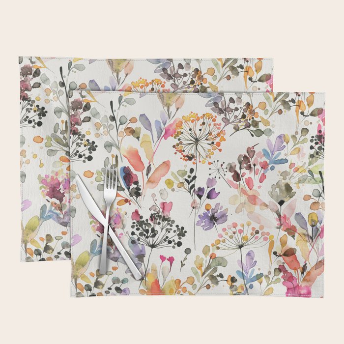 Watercolor Wild grasses watercolor Placemat Gallery Image 1