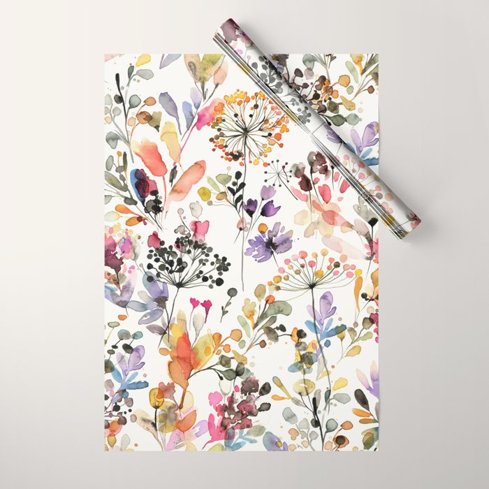 Watercolor Wild grasses watercolor Wrapping Paper Gallery Image 1