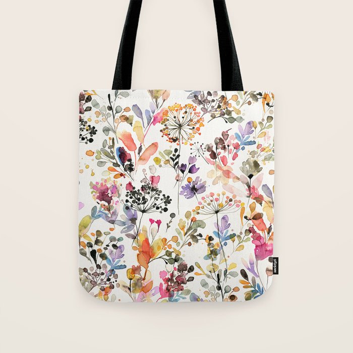 Watercolor Wild grasses watercolor Tote Bag Gallery Image 1