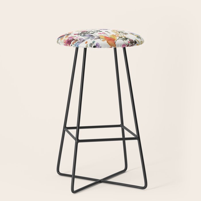 Watercolor Wild grasses watercolor Stool Gallery Image 1