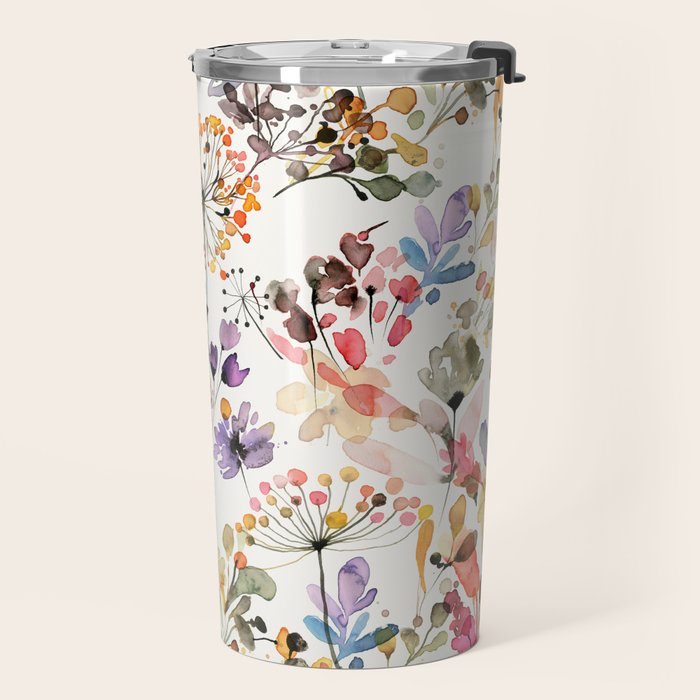 Watercolor Wild grasses watercolor Travel Mug Gallery Image 2