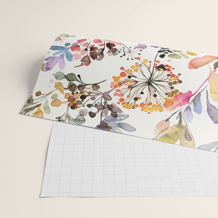 Watercolor Wild grasses watercolor Wrapping Paper Gallery Image 2