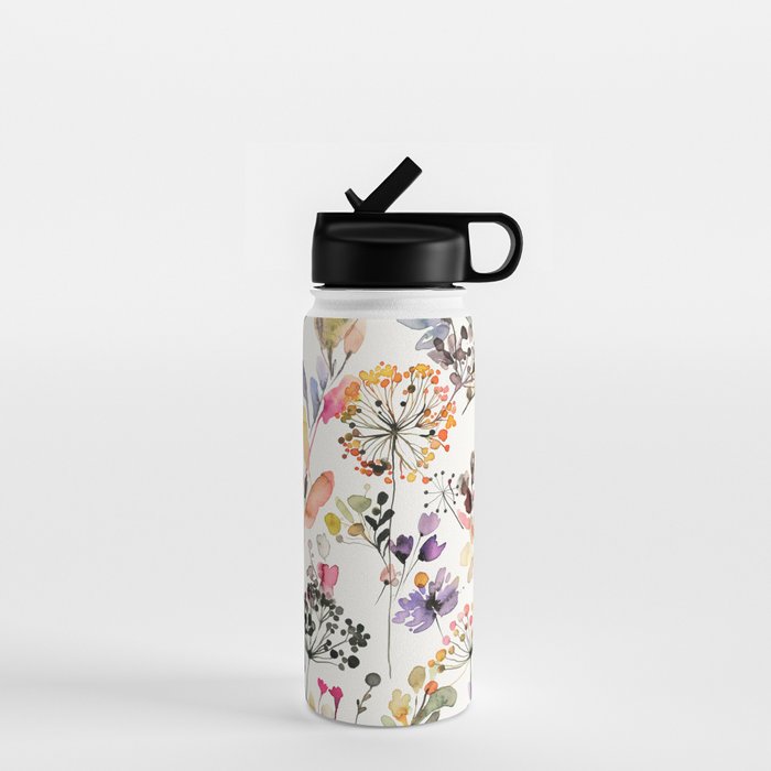 Watercolor Wild grasses watercolor Water Bottle Gallery Image 1