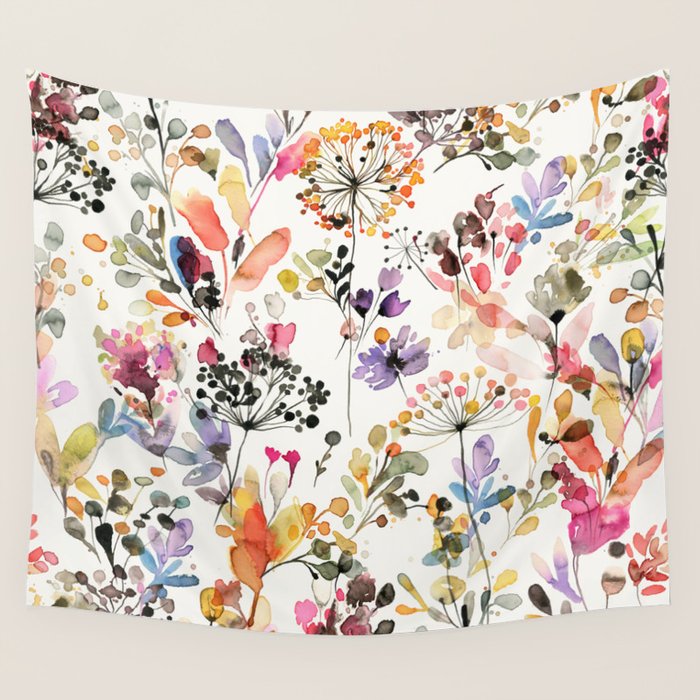 Watercolor Wild grasses watercolor Wall Tapestry Gallery Image 4