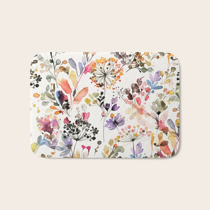 Watercolor Wild grasses watercolor Bath Mat Gallery Image 1