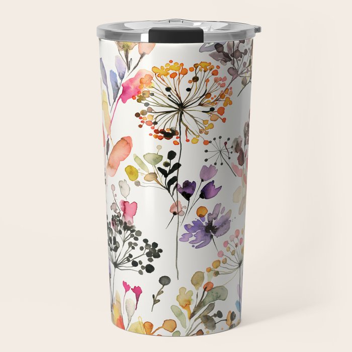 Watercolor Wild grasses watercolor Travel Mug Gallery Image 1