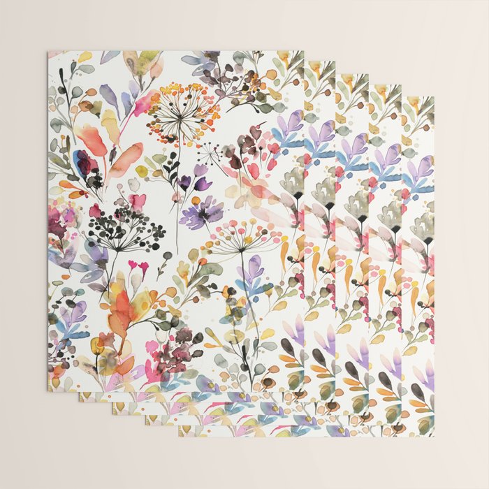 Watercolor Wild grasses watercolor Wrapping Paper Gallery Image 3