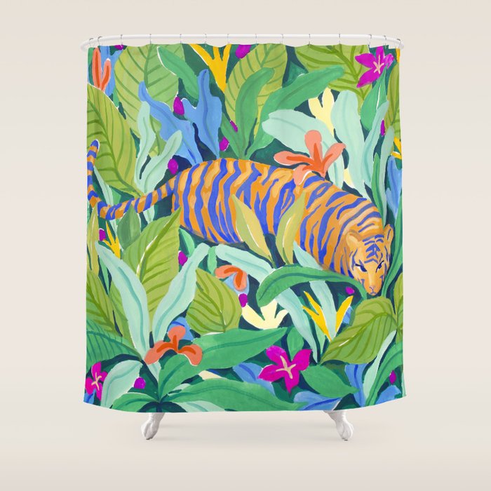 Colorful Jungle Shower Curtain Gallery Image 1
