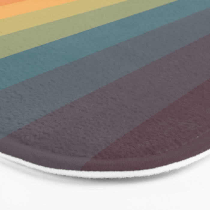 Colorful Retro Striped Rainbow Bath Mat Gallery Image 3