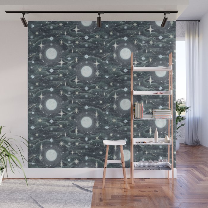 The Moon and Stars Wall Mural Gallery Image 1