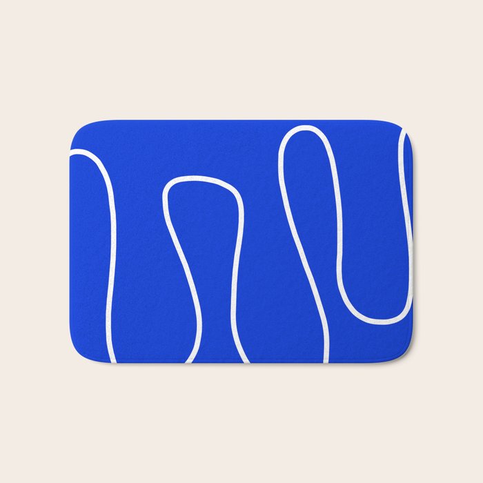 Blue Abstract Wave Bath Mat Gallery Image 1