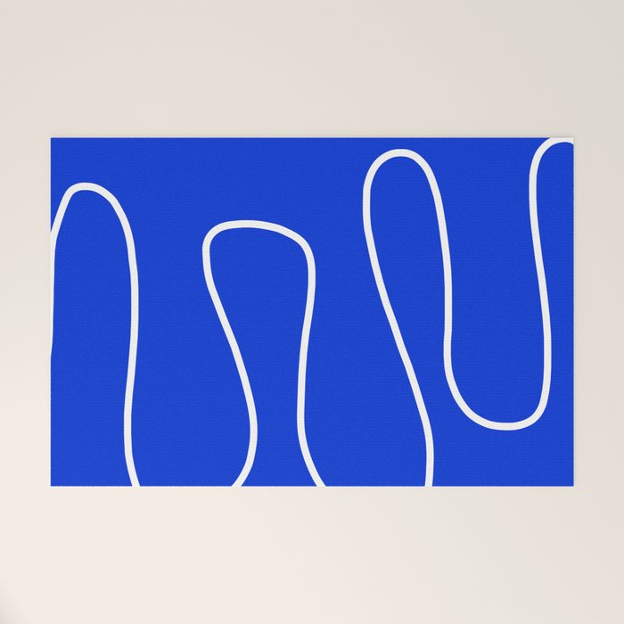 Blue Abstract Wave Welcome Mat Gallery Image 1