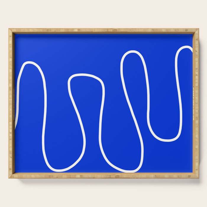 Blue Abstract Wave Serving Tray Gallery Image 1