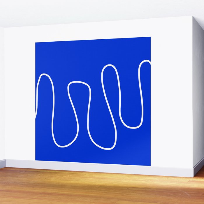 Blue Abstract Wave Wall Mural Gallery Image 2