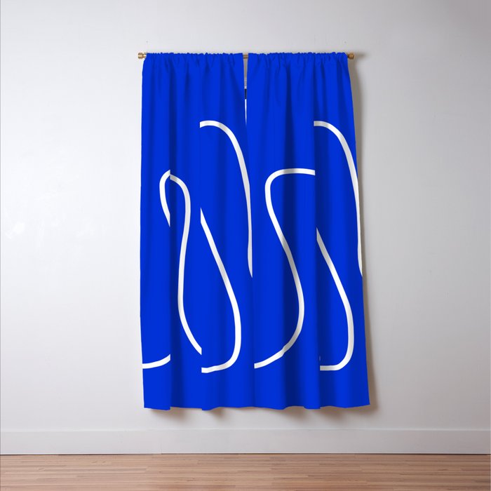 Blue Abstract Wave Window Curtain Gallery Image 3