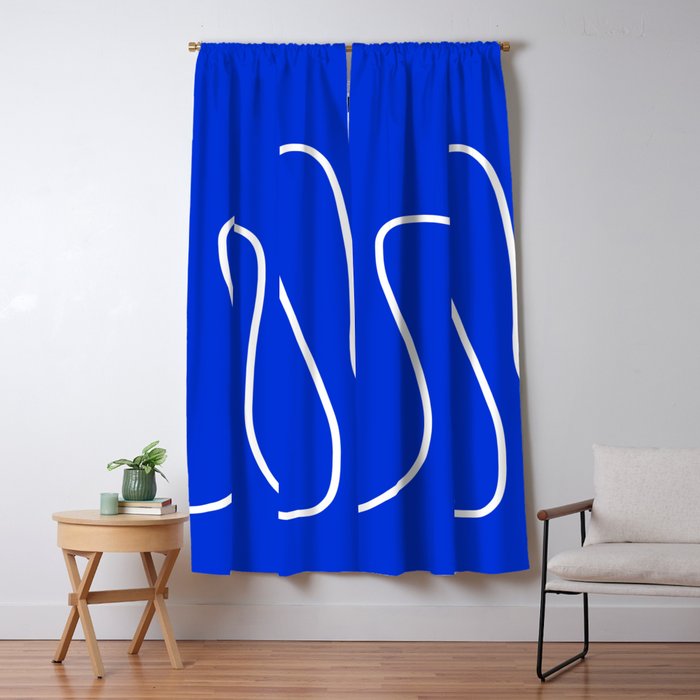 Blue Abstract Wave Window Curtain Gallery Image 5
