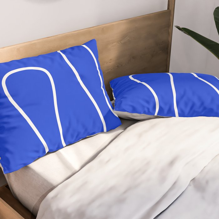 Blue Abstract Wave Pillow Sham Gallery Image 2
