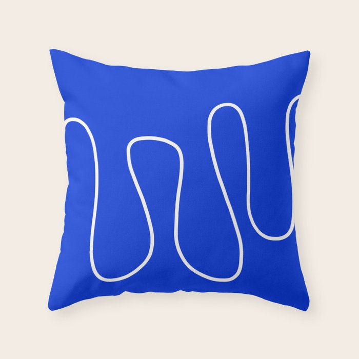 Blue Abstract Wave Throw Pillow Gallery Image 1