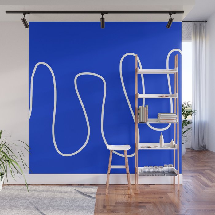 Blue Abstract Wave Wall Mural Gallery Image 1