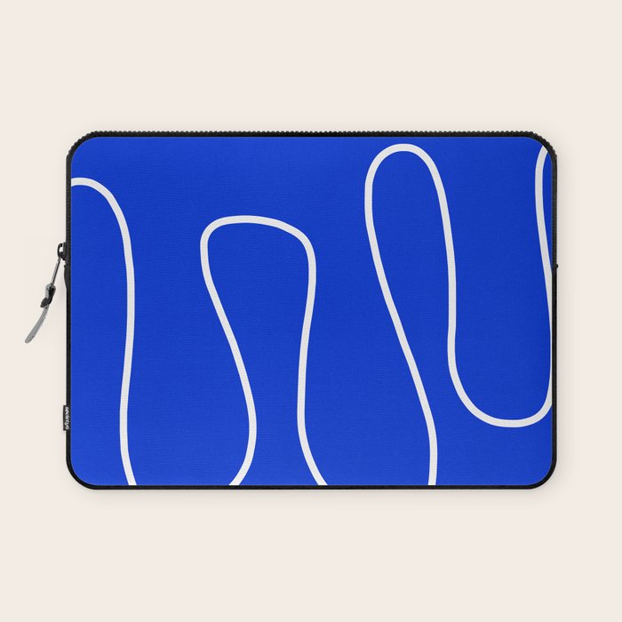 Blue Abstract Wave Laptop Sleeve Gallery Image 1