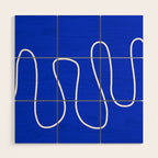 Blue Abstract Wave Wood Wall Art Gallery Image 1