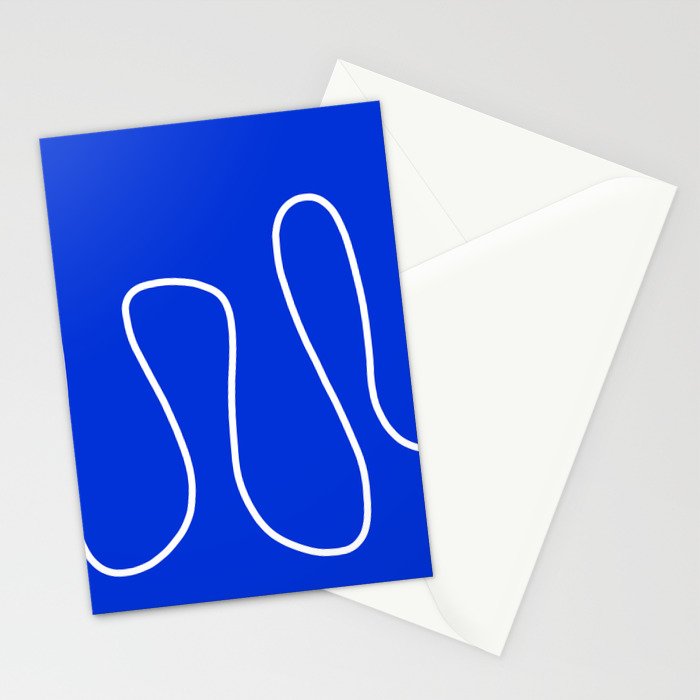 Blue Abstract Wave Stationery Card Gallery Image 2