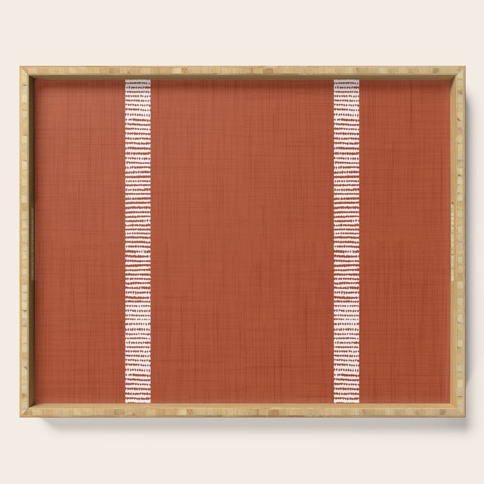 Modern Boho Serenity Stripes Terracotta  Serving Tray Gallery Image 1