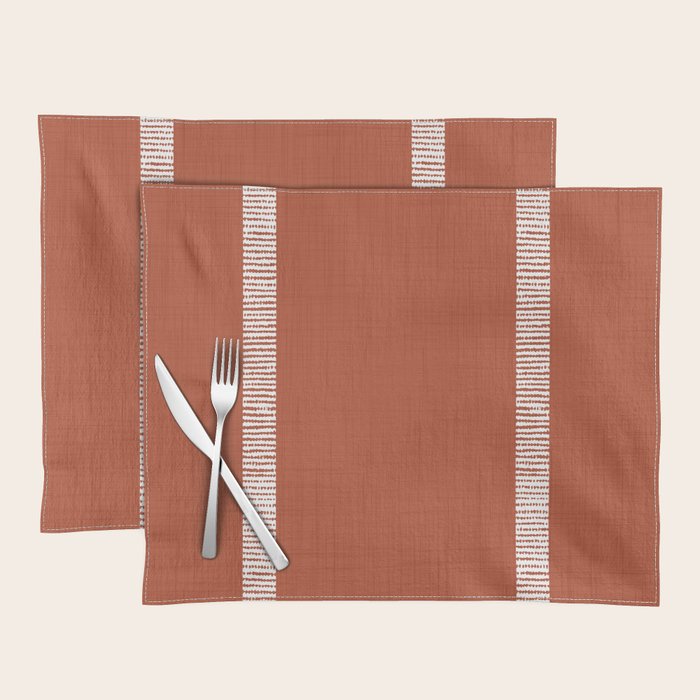 Modern Boho Serenity Stripes Terracotta  Placemat Gallery Image 1