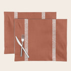 Modern Boho Serenity Stripes Terracotta  Placemat Gallery Image 1