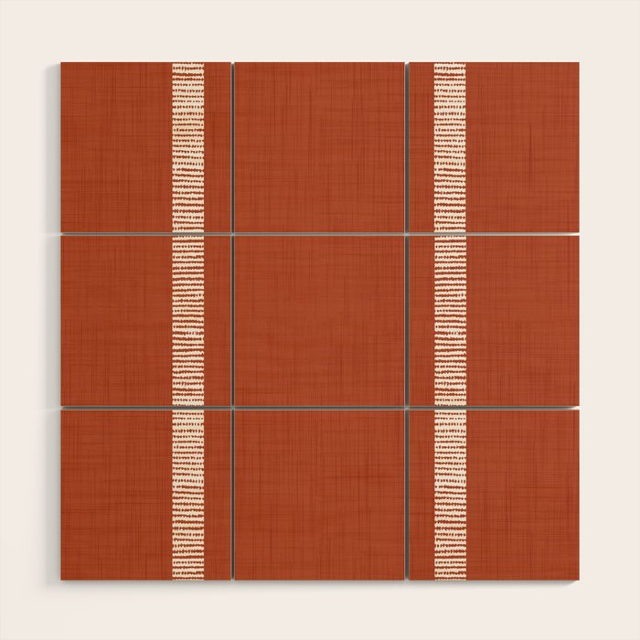 Modern Boho Serenity Stripes Terracotta  Wood Wall Art Gallery Image 1