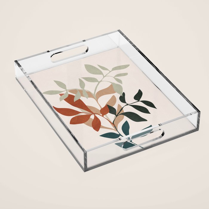 Soft Leaves Acrylic Tray Gallery Image 1