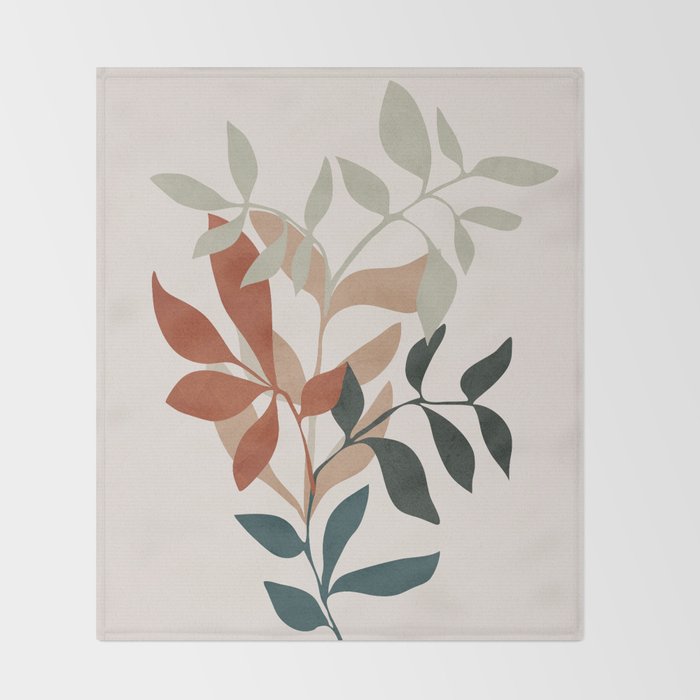 Soft Leaves Throw Blanket Gallery Image 2