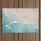 Couple on the Pastel Shore - Aerial Coastal Print Outdoor Rug Gallery Image 1