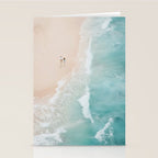Couple on the Pastel Shore - Aerial Coastal Print Stationery Card Gallery Image 2