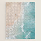 Couple on the Pastel Shore - Aerial Coastal Print Jigsaw Puzzle Gallery Image 1